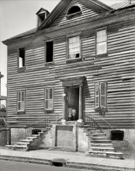 1937. Charleston, South Carolina. 7-9-11 Beaufain Street, "The Quarters." 8x10 inch acetate negative by Frances Benjamin Johnston. View full size.