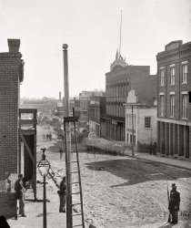 1864. "Atlanta, Georgia. View on Marietta Street." Wet plate negative by George N. Barnard. LOC Civil War glass plate negative collection. View full size.