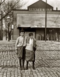 St. Louis, May 1910. "The boy on the right, nicknamed Turk, said he was going to Texas soon. The investigator found him recently with $1.75 he had just won at craps." The same boys seen here. Photo by Lewis Wickes Hine. View full size.