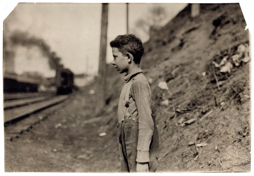 Bakery Boy: 1917 Eleven-year-old bakery worker Glenn Dungey. Oklahoma City, Oklahoma. April 1917. Photograph by Lewis Wickes Hine. View full size.