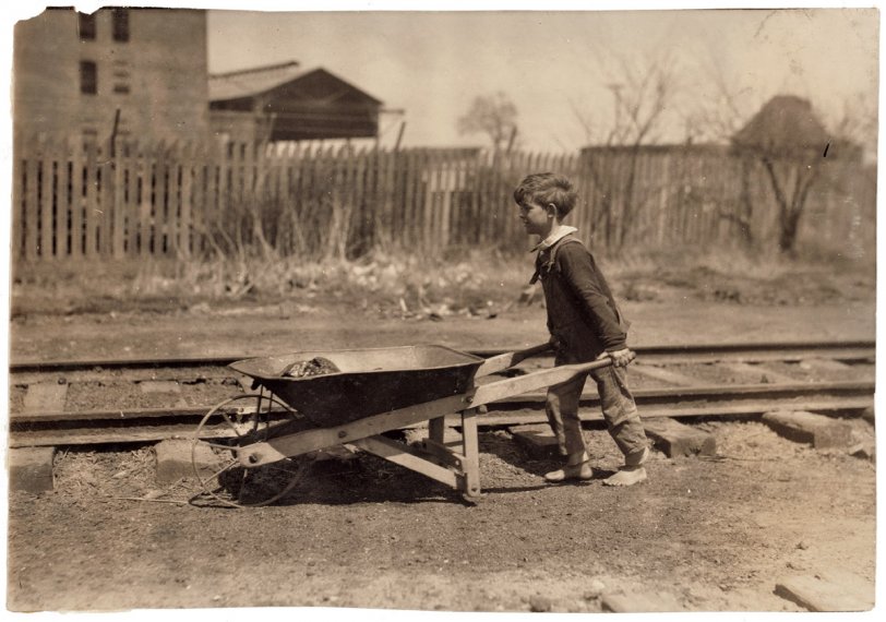 Swiping Coal: 1917 "Swipin’ coal from the freight yards." Oklahoma City, Oklahoma. April 1917. Photograph by Lewis Wickes Hine. View full size.