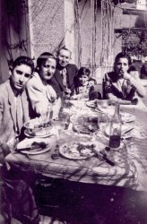 My 3 year old father Robert is sitting on his father's lap. On the left my uncle Nick, 16, seated next to my grandmother Gilda. My grandparents were born in Constantinople (Turkey) and had emigrated to Toulon in the south of France in the 1940s. 