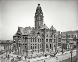 Birmingham, Alabama, circa 1906. "Jefferson County Court House." 8x10 inch dry plate glass negative, Detroit Publishing Company. View full size.