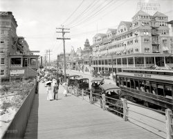 Continuing our trip to Atlantic City circa 1906. "Islesworth Gardens Hotel, Virginia Avenue." 8x10 glass negative, Detroit Publishing Co. View full size.