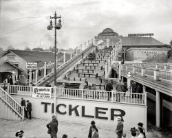 Cincinnati circa 1909. "Chester Park -- the Tickler." Now "not as rough." 8x10 inch dry plate glass negative, Detroit Publishing Company. View full size.