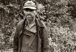 October 1935. "Destitute Ozark resident, Arkansas." View full size. 35mm nitrate negative by Ben Shahn for the Resettlement Administration.
