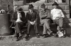 October 1935. Passing the time in Scotts Run, West Virginia. View full size. 35mm nitrate negative by Ben Shahn for the Farm Security Administration.