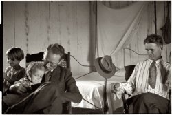 October 1935. The Trische family, tenant farmers in Plaquemines Parish, Louisiana. View full size. 35mm nitrate negative by Ben Shahn for the FSA.