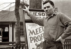 October 1935. Resident of Omar, West Virginia, seen here recently. 35mm nitrate negative by Ben Shahn for the Farm Security Administration. View full size.