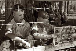 July 1941. Youngsters at the Fourth of July picnic in Vale, Oregon. 35mm nitrate negative by Russell Lee for the Farm Security Administration. View full size.