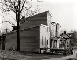 March 1936. "Frame houses, Fredericksburg, Virginia." Large-format nitrate negative by Walker Evans for the Farm Security Administration. View full size. 