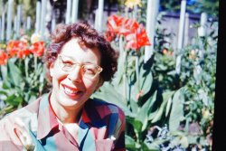 Picture of newlywed Kay Black taken by her husband, George, in April, 1954, probably in Wyoming.