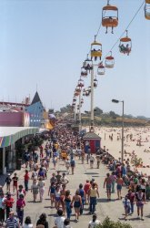 Atlantic City isn't the only place with a Boardwalk, ya know. Out here in California we've had the Santa Cruz Beach Boardwalk since 1907. Its Giant Dipper wooden roller coaster is a National Historic Landmark. In another kind of history, back in 2008 its late, lamented Fun House was the location in one of my very earliest Shorpy photo submissions. I took my 1984 shot on 35mm Kodacolor VR 100 with my Konica Autoreflex T. View full size.