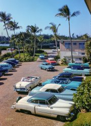 December 1954. "La Coquille Club, Palm Beach, Florida." 35mm Kodachrome by Toni Frissell for the Sports Illustrated assignment "Sporting Look: La Coquille." View full size.