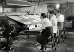 February 2, 1917. "Girls working at mangle in Bonanno Laundry, 12 Foster Wharf, Boston. All are 15 years old and go to continuation school." 5x7 glass negative by Lewis Wickes Hine for the National Child Labor Committee. View full size.