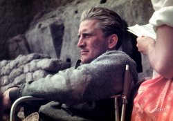 &nbsp; &nbsp; &nbsp; &nbsp; Kirk Douglas, one of the last surviving movie stars from Hollywood’s golden age, whose rugged good looks and muscular intensity made him a commanding presence in celebrated films like “Lust for Life,” “Spartacus” and “Paths of Glory,” died on Wednesday at his home in Beverly Hills. He was 103.
— New York Times1950. "Actor Kirk Douglas, half-length portrait, seated in chair, on set during the filming of Ace in the Hole, New Mexico." 35mm color transparency by Charles and Ray Eames. View full size.