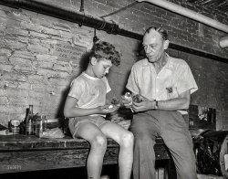 Columbus, Georgia, circa 1955, and some early tweets. Also, No Loitering, and EES ONLY. 4x5 acetate negative from the News Photo Archive. View full size.