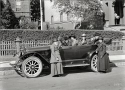 San Francisco, 1918. "Sunshine -- Mitchell touring car." Possibly members of the International Sunshine Society. 5x7 glass negative by Chris Helin. View full size.