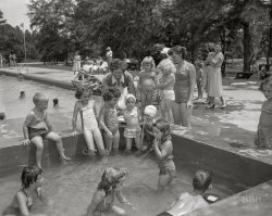 Shorpy hereby declares the country club pool open for the summer! Lifeguard courtesy of the Junior League. 4x5 inch acetate negative from the Shorpy News Photo Archive. View full size.