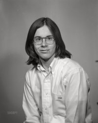 From the files of the Columbus, Georgia, newspaper comes this unlabeled portrait, circa 1975. One of many such News Archive portraits showing young people (who may or may not be high school students) from the 1940s through the 1970s. 4x5 inch acetate negative. View full size.