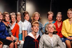 March 1965. "The King Sisters in rehearsal for the ABC-TV musical variety series The King Family." 35mm Kodachrome transparency by John Vachon for Look magazine. View full size.