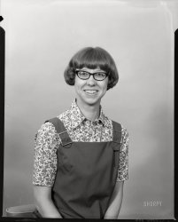 From around 1970, another young person from the Columbus, Georgia, news photo archive. A bangs-dimples-smile trifecta! 4x5 inch acetate negative. View full size.