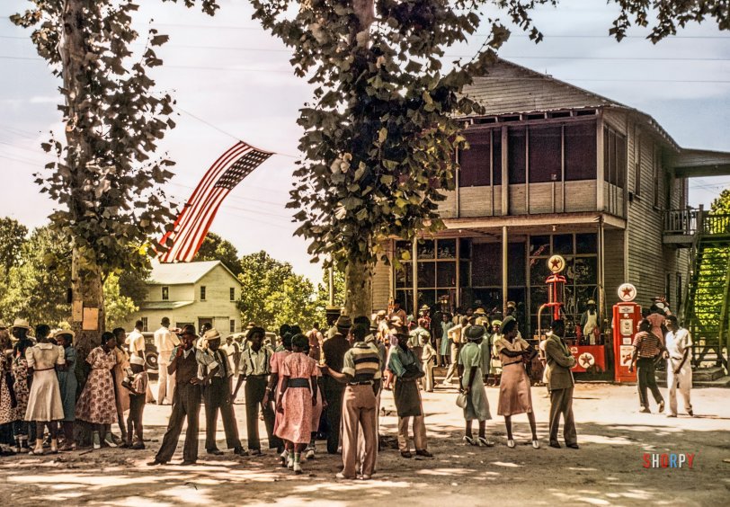 Independence Day: 1939 July 4, 1939. "Fourth of July celebration -- St. Helena Island, South Carolina." 35mm color transparency by Marion post Wolcott for the Farm Security Administration. View full size.