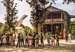 July 4, 1939. "Fourth of July celebration -- St. Helena Island, South Carolina." 35mm color transparency by Marion post Wolcott for the Farm Security Administration. View full size.