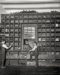 Washington, D.C., circa 1920. "Taylor-Tolley Motor Co., authorized Ford agents, interior." National Photo Company Collection glass negative. View full size.