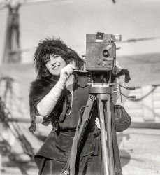 "Alda -- May 1921." The Australian soprano and frequent Caruso collaborator Frances Alda shipboard in New York. 5x7 glass negative. View full size.