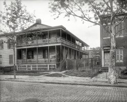 Washington, D.C., circa 1919. "Southern Apartments, 123 G Street S.W. Formerly a Civil War barracks, stood near jail." 8x10 glass negative. View full size.