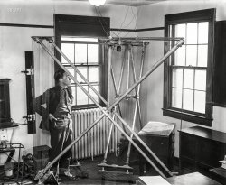 Washington, D.C., 1929. "Radio with wire-loop antenna." Harris & Ewing Collection glass negative. View full size.