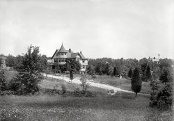 A long shot of yardwork figures in the last of eight plates of the Douglas property in Takoma Park, Maryland, circa 1895. 5x7 glass negative by Edward M. Douglas (1857-1936) and donated to Shorpy by his great-grandson. View full size.