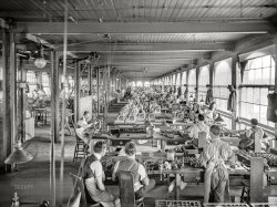 October 1902. Dayton, Ohio. "Assembling Department, National Cash Register." 8x10 inch dry plate glass negative by William Henry Jackson, Detroit Photographic Company. View full size.