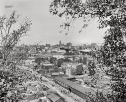 Circa 1902. "St. Paul, Minnesota, from across the Mississippi River." 8x10 inch dry plate glass negative by William Henry Jackson, Detroit Photographic Company. View full size.