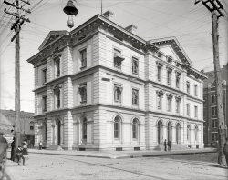 Knoxville, Tennessee, circa 1906. "Post Office (Old Customs House), Market and Clinch Streets." 8x10 inch dry plate glass negative, Detroit Publishing Company. View full size.