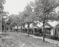 New Jersey circa 1905. "Tent life at Ocean Grove," the Methodist summer retreat also seen here. 8x10 glass negative, Detroit Publishing Co. View full size.