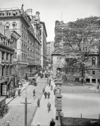 1906. "Boston, Massachusetts. School Street and Parker House." Home of the eponymous buttery roll. Much interesting signage in evidence, including two giant SIGNS signs. 8x10 inch glass negative, Detroit Publishing Co. View full size.