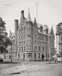 Providence, Rhode Island, circa 1906. "Young Men's Christian Association -- Westminster Street, Cathedral Square." 8x10 inch glass negative, Detroit Publishing Co. View full size.