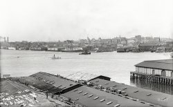 1906. "Boston, Massachusetts, from East Boston across Inner Harbor." 8x10 inch dry plate glass negative, Detroit Publishing Company. View full size.