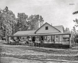 Mackinac Island, Michigan, circa 1907. "The Cannon Ball, British Landing." Fresh Milk by the Glass! 8x10 inch dry plate glass negative, Detroit Publishing Company. View full size.
