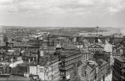 Boston circa 1906. "Quincy House and Faneuil Hall from Barrister's Hall, Boston University." 8x10 inch dry plate glass negative, Detroit Publishing Company. View full size.