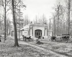 Memphis circa 1910. "Lion house (Carnivora Building), Overton Park Zoo." 8x10 inch dry plate glass negative, Detroit Publishing Company. View full size.