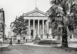 New Orleans circa 1910. "City Hall, Lafayette Square." 8x10 inch dry plate glass negative, Detroit Publishing Company. View full size.