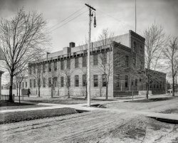 Detroit circa 1902. "Photochrom Company Building, front view." Last seen here and here. The boys are still at their ballgame, at least until the cavalry turns the corner. 8x10 inch glass negative, Detroit Photographic Company. View full size.