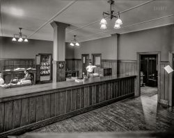May 22, 1911. "Buhl Stamping Co., Detroit, Mich. Office from inside." Last seen here, from across the counter. Office-Boy, finally off the phone, is now on the filing cabinet, while Miss Shorthand has changed desks to take some dictation. 8x10 inch glass negative. View full size.
