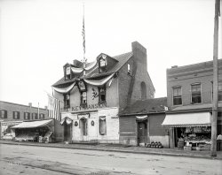 1908. "Key Mansion, Washington, D.C." The Georgetown residence of "Star-Spangled Banner" author Francis Scott Key, transmogrified over the years into a freeway ramp. 8x10 inch dry plate glass negative. View full size.