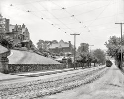 Circa 1909. "Residences, Forbes Avenue -- Pittsburgh, Pennsylvania." Next stop, Swissvale. 8x10 inch dry plate glass negative, Detroit Publishing Company. View full size.