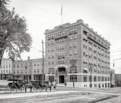 Burlington, Vermont, circa 1911. "Hotel Vermont." Last glimpsed here. 8x10 inch dry plate glass negative, Detroit Publishing Company. View full size.