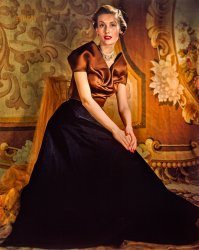 November 1948. "Mary Jane, model -- studio experiment. ('NOT TO BE SHOWN' written twice on the box in very large letters.)" 4x5 Kodachrome transparency by Toni Frissell. View full size.